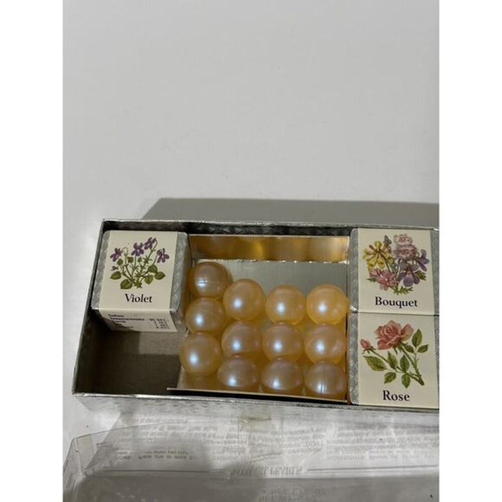 Vintage Du Cair Bath Cubes‎ & Oil Pearls Bouquet Rose Violet 12 Pearls 3 Cubes